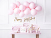 Baner Happy Birthday, Różowe Złoto, 16,5x62cm Partydeco