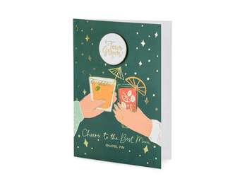 Kartka Z Pinem Groom Team, 10.5X15 Cm Partydeco