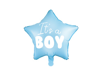 Balon Foliowy Gwiazdka - It'S A Boy, 48Cm, Jasny Niebieski Partydeco