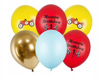 Balony 30cm, Happy Birthday, Mix Partydeco