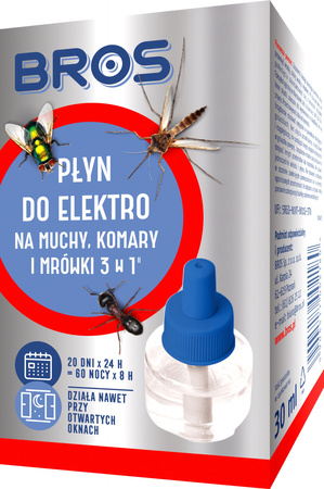 Płyn Do Elektrofumigatora 3W1 Na Muchy, Komary I Mrówki. Bros