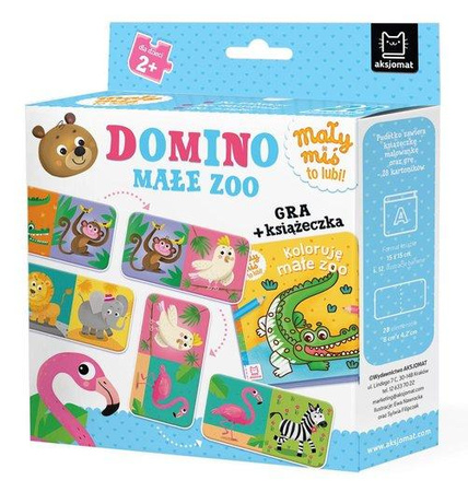 Domino. Małe Zoo. Mały Miś To Lubi! Gra + Książeczka, 3+ Aksjomat