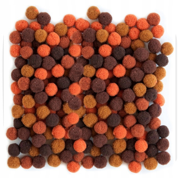 Pompony Poliestrowe 1 Cm Mix Brązowy, 120 Szt. Dpcraft