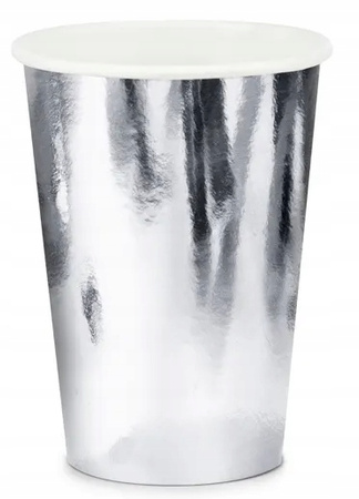 Kubeczki, Srebrny, 220ml: 1op./6szt. Partydeco