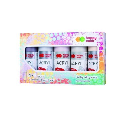 Farba Akrylowa Zestaw 5 Kolorów X 60 Ml Happy Color