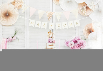 Baner Mąż Żona, Biały, 15 X 110 Cm Partydeco