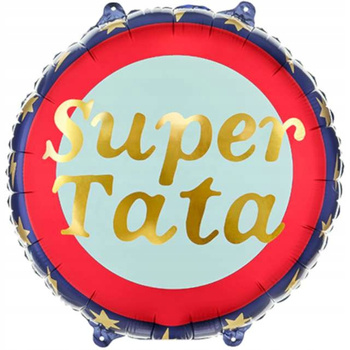 Balon Foliowy Super Tata, 45 Cm, Mix Partydeco