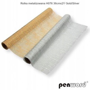 Rolka Metalizowana H076 36cmx2y Złota/Srebrna Penword