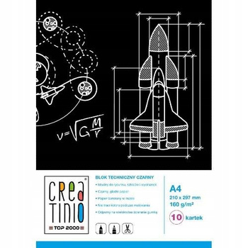 Blok Techniczny Creatinio, Czarny A4 10K 160G Hamelin