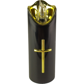 Świeca Led Rico 15 Cm Z Bateriami (2xr6) Black+Gold Cool White Cortina