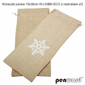 Woreczki Jutowe 15x36cm Wj-03bn Eco Z Nadrukiem 2szt Penword