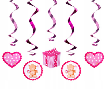 Świderki Misie, Różowy, 60 Cm Partydeco