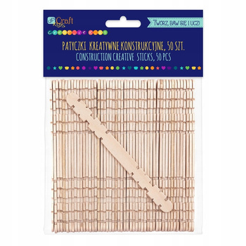 Patyczki Kreatywne Konstrukcyjne Naturalne, 50 Szt. Dpcraft