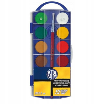 Farby Akwarelowe Fi23,5Mm 12 Kolorów Astra