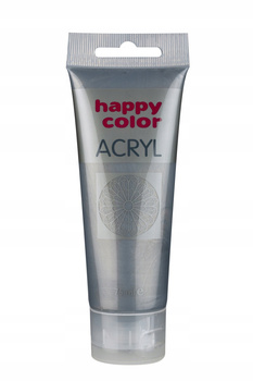 Farba akrylowa 75ml, czarne srebro, Happy Color