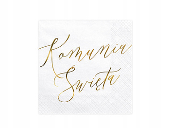 Serwetki Komunia Święta, Biały, 33x33cm Partydeco