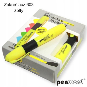 Zakreślacz 603 Zółty Penword