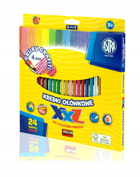 Kredki Ołówkowe Hexagonalne 24 Kol Astra