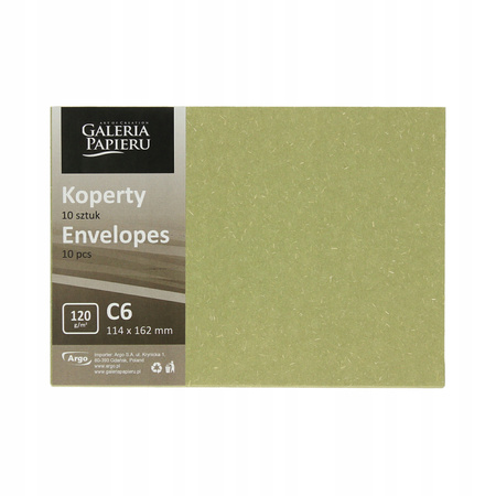 Koperta C6 Wood Oliwka 120g 10szt Galeria Papieru