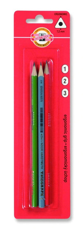 Ołówki Grafitowe 1802/1,2,3 3szt Triograph Kohinoor