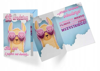 Karnet PR-396 Urodziny 18 (osiemnastka) Kukartka