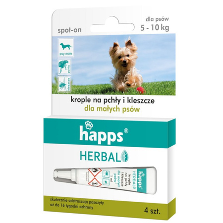 Happs Herbal - Krople Na Pchły I Kleszcze Dla Małych Psów 5-10Kg. Inna..