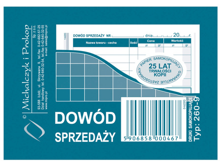 Druk Ds Dowód Sprzedaży A-7 260-9. Michalczyk