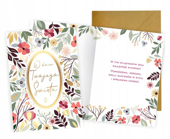 Karnet PR-473 W dniu Twojego Święta (kwiaty)