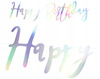 Baner Happy Birthday, Opalizujący, 16,5X62Cm Partydeco