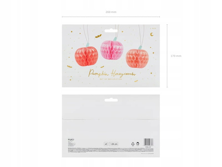 Dekoracja Bibułowa Dynie, 24 Cm, Mix Partydeco