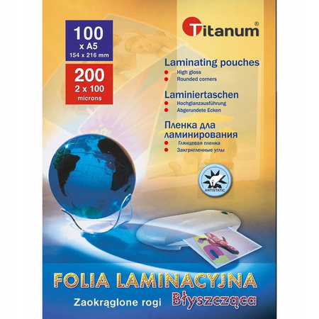 Folia Do Laminacji A5 80g 100szt Titanum