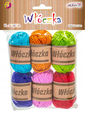 Włóczka Wl-9410, Dł. 38 M, 6 Szt. Mix Aliga