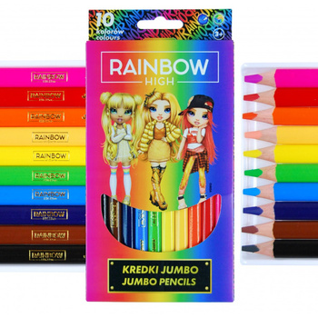 Kredki Ołówkowe Rainbow High Jumbo 10 Kol. Astra