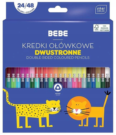 Kredki Ołówkowe Dwustronne 24/48kol Bb Kids Interdruk