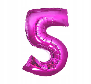 Balon Foliowy "Cyfra 5", Różowa, 92 Cm Godan