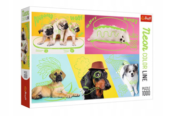 Puzzle 1000 Neon Color Line Odlotowe Psy Trefl