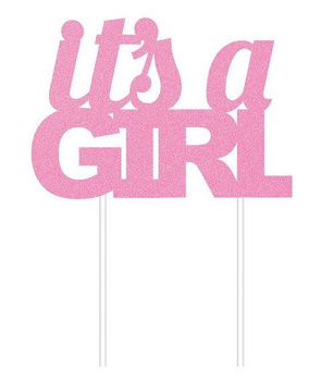 Dekoracja Na Tort It'S A Girl, Różowa, 1 Szt. Godan