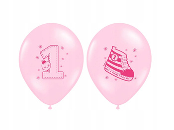 Balony 30Cm, Trampek - Number 1, P. Pink Partydeco