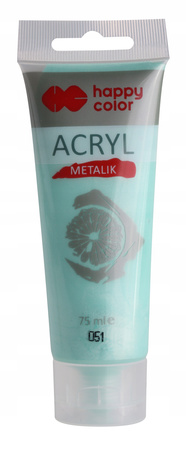 Farba akrylowa 75ml, miętowy metalik, Happy Color