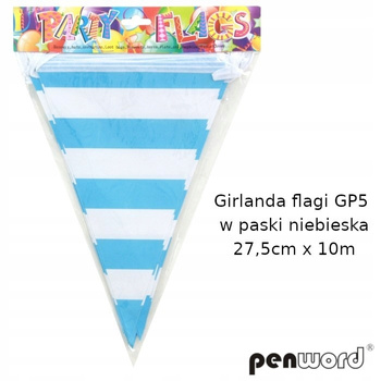 Girlanda Flagi Gp5 W Paski Niebieska 27,5Cmx10M Penword