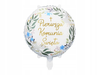 Balon Foliowy ''Pierwsza Komunia Święta'', 45 Cm, Mix Partydeco