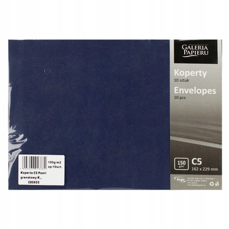 Koperta C5 Pearl Granatowy 150g 10szt. Galeria Papieru