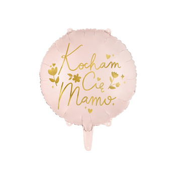 Balon Foliowy "Kocham Cię Mamo", 45 Cm, Różowy Partydeco