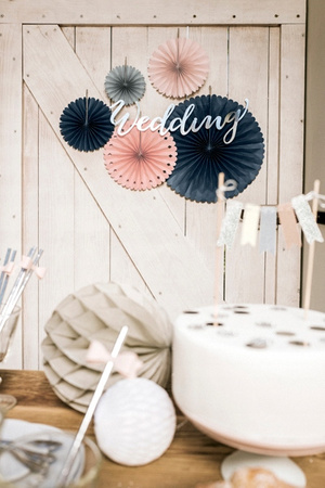 Baner Wedding, Srebrny, 16,5X45Cm Partydeco