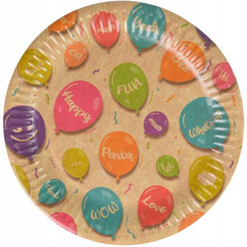 Talerze Papierowe - Kraft Balloons (12 Szt.) - Fsc Mix Credit Arpex