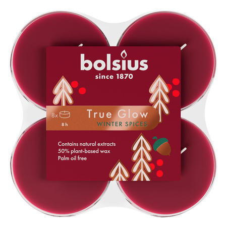 Podgrzewacze Maxi Lights 8H 8Szt. True Glow Winter Spices Bolsius