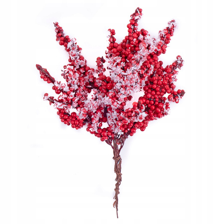 Szronione gałązki z czerwonymi owocami, 6 szt DpCraft