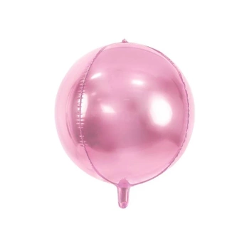 Balon Foliowy Kula, 40Cm, Jasny Różowy Partydeco