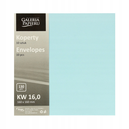 Koperta 160x160 Gładki Niebieski Sat Galeria Papieru