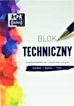 Blok Techniczny A4 10K 250G Biały Oxford